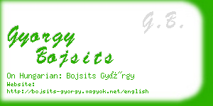 gyorgy bojsits business card